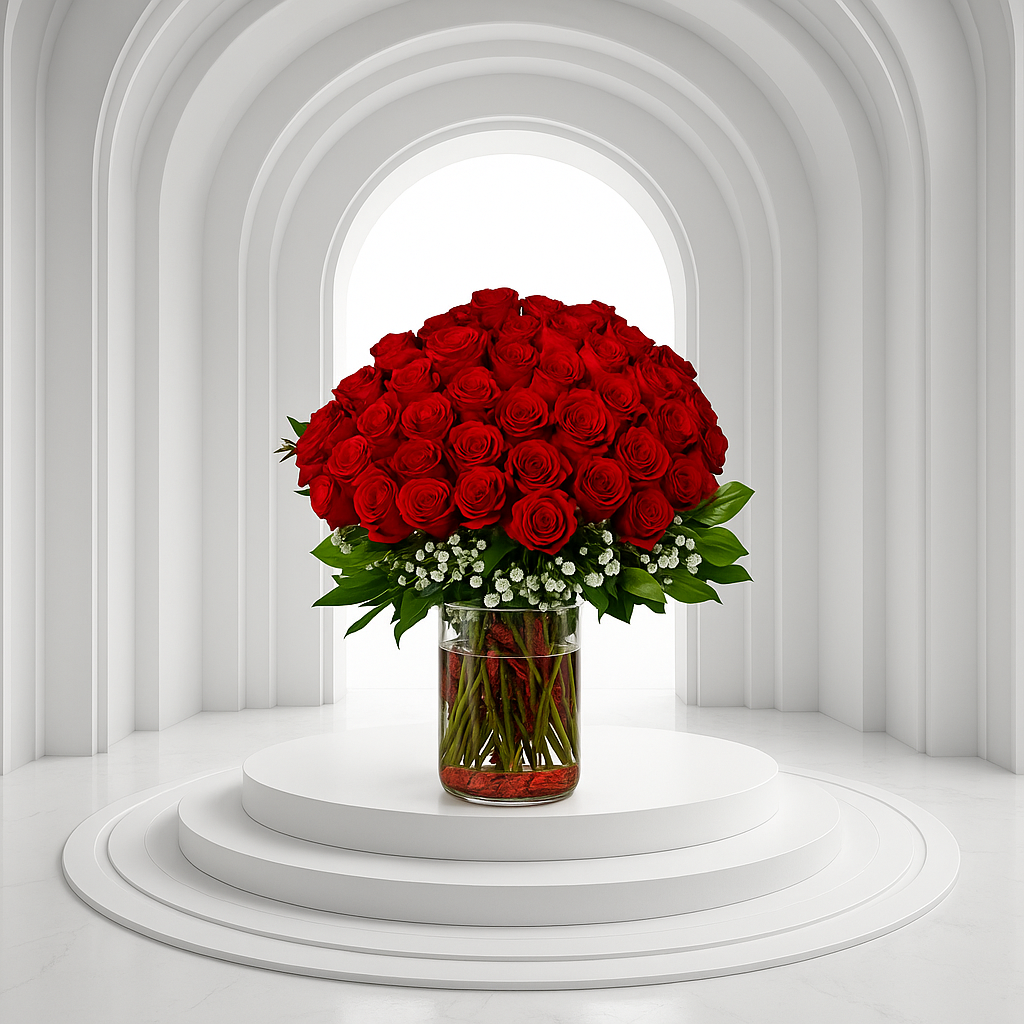 LOVE POTİON (100 RED ROSES IN A VASE)